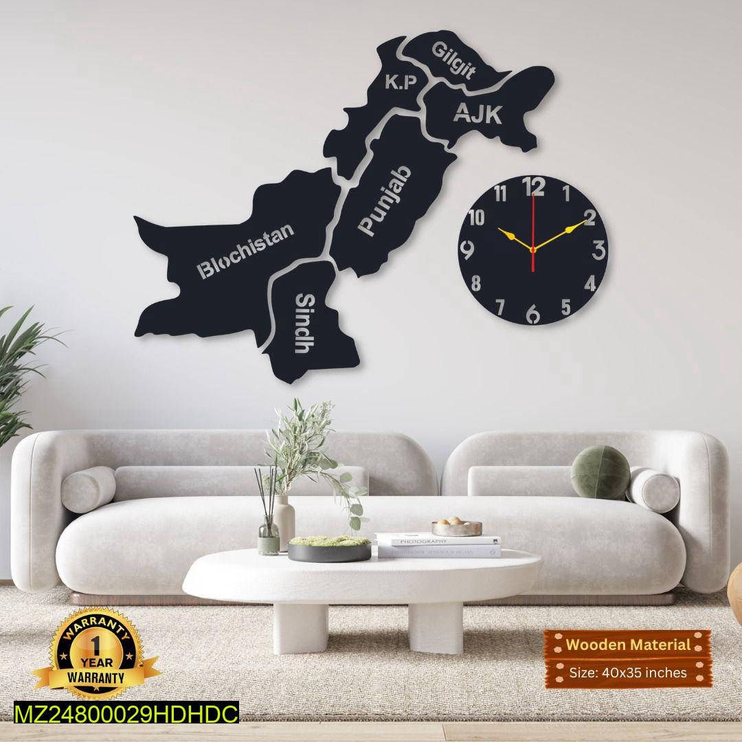Pakistan Map wall clock